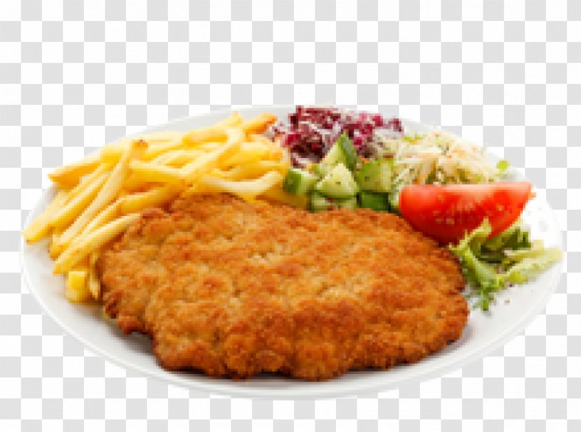 Schnitzel German Cuisine French Fries Pork - Dish Transparent PNG