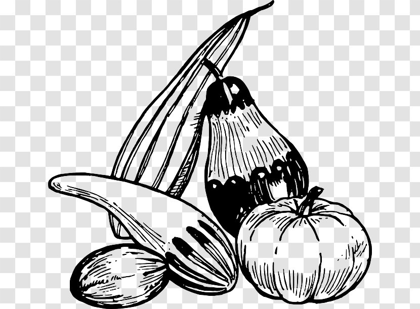 Drawing Line Art Vegetable Clip - Black And White Transparent PNG