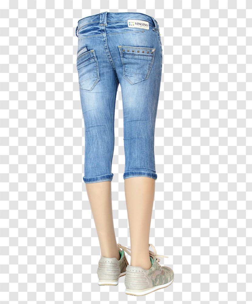 Jeans Denim Knee Bermuda Shorts - Watercolor Transparent PNG