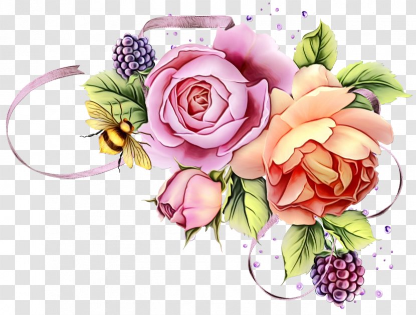 Garden Roses - Bouquet - Flower Arranging Rose Family Transparent PNG