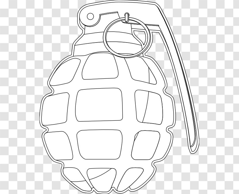 Coloring Book Line Art Grenade Weapon - Shooting Target - Blue Bear Transparent PNG