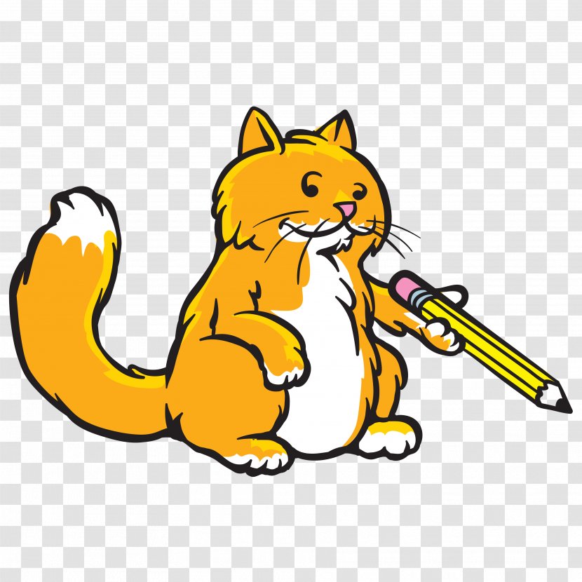 Cat Writing Animal Kitten Clip Art - Mammal - Timely Rescue Transparent PNG
