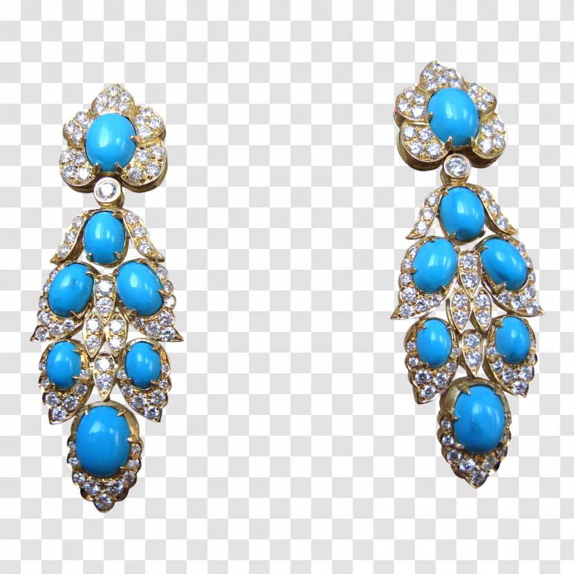 Turquoise Earring Jewellery Diamond Gold - Van Cleef Transparent PNG