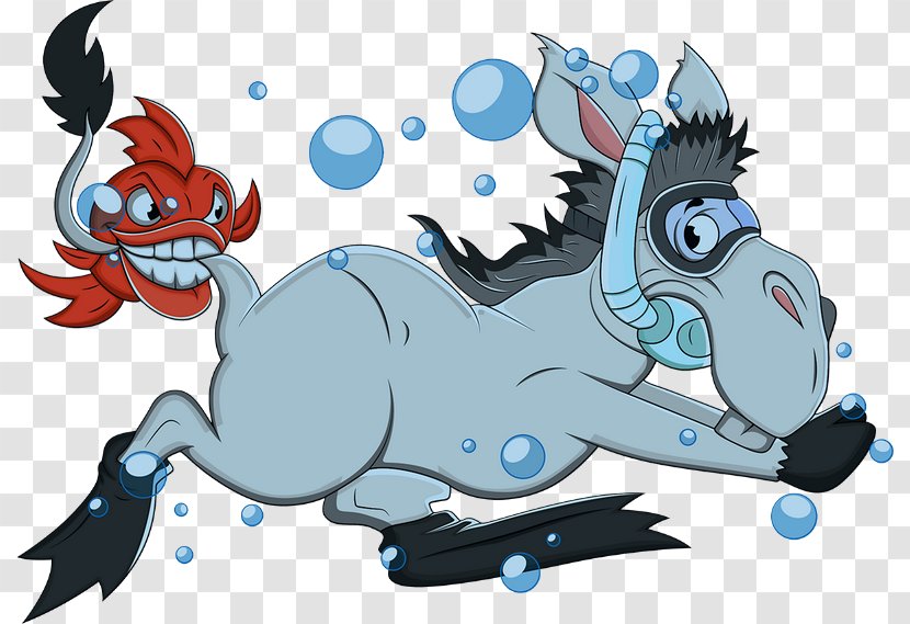 Image Clip Art Illustration Cartoon - Fictional Character - Donkey Transparent PNG