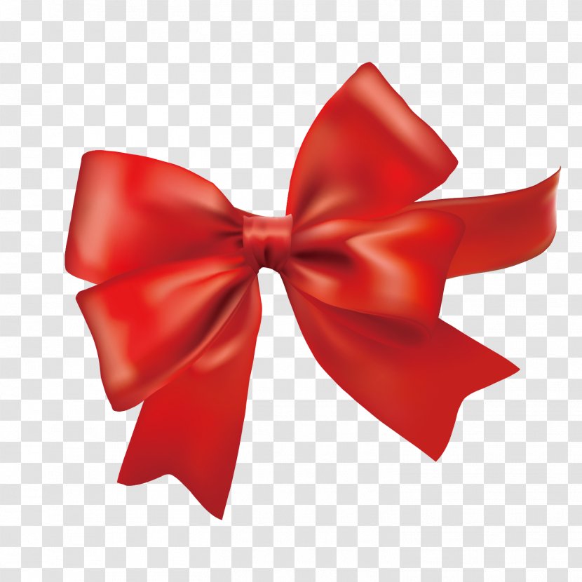 With Ribbon Red - Vector Bow Decoration Transparent PNG
