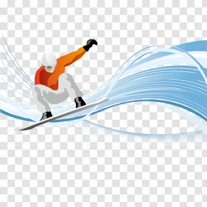 Skiing Snowboarding Winter Sport - Curve And Surfing Transparent PNG