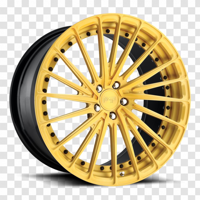 Alloy Wheel Car Spoke Tire - Brushed Gold Transparent PNG