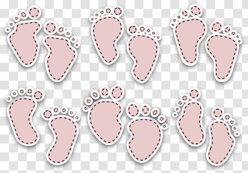 Cartoon Download Pink - Footprints Transparent PNG