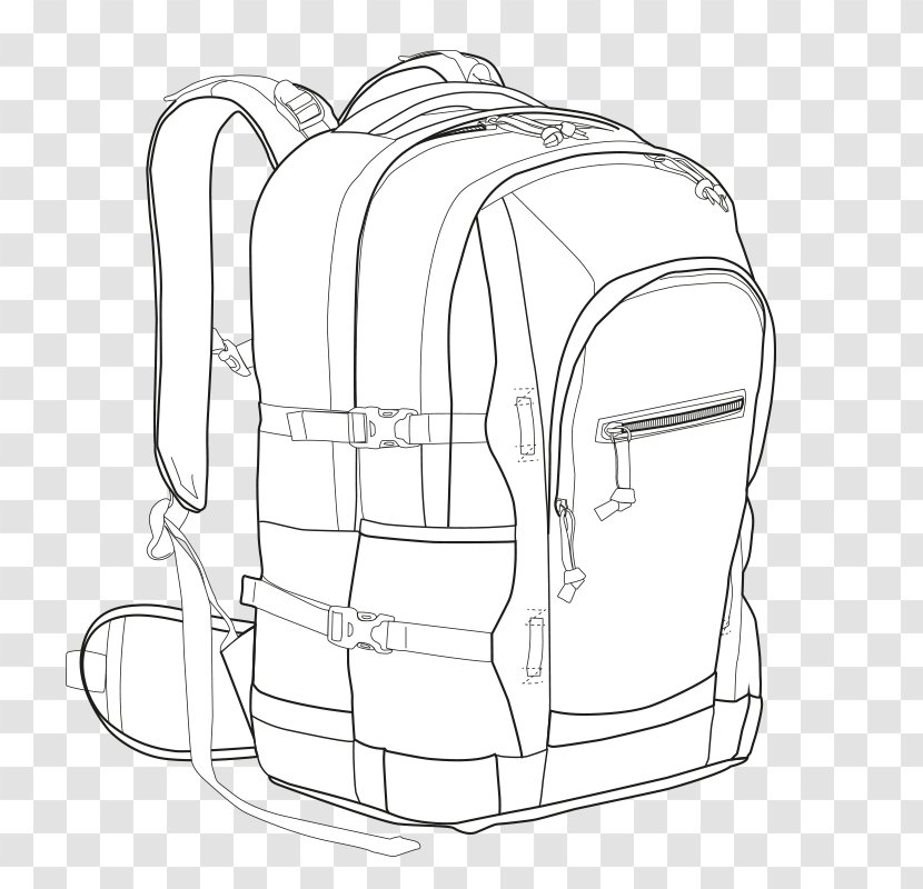 Sketch Black & White - Luggage And Bags - M Product Design Angle LineBis Outline Transparent PNG