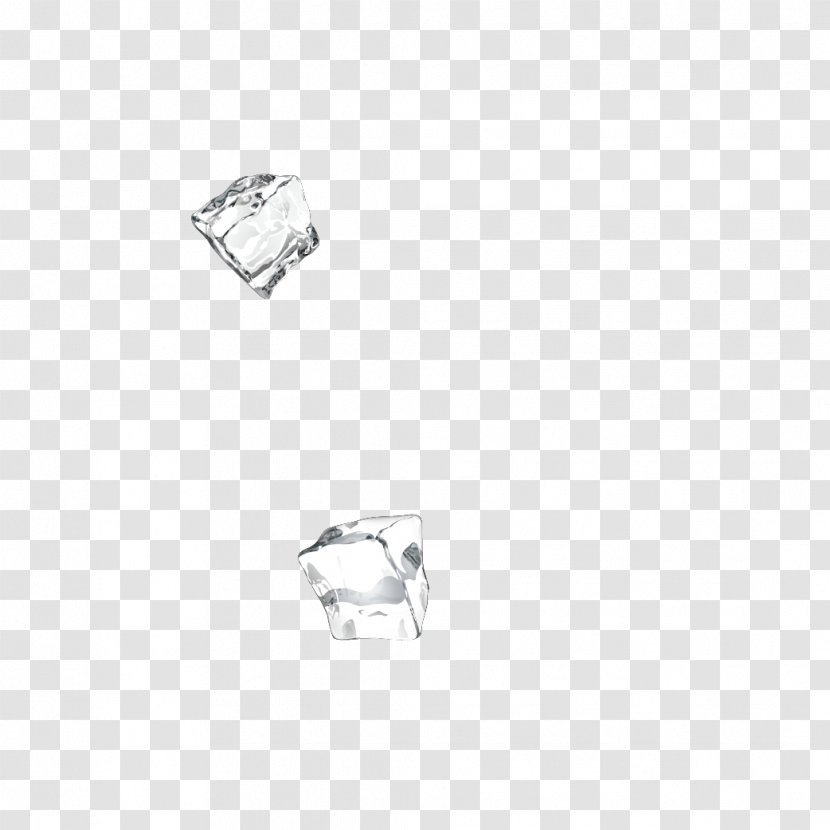 Ring Silver Rectangle - Diamond - Ice Transparent PNG