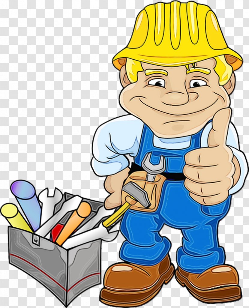Cartoon Clip Art Construction Worker Line Finger - Play Handyman Transparent PNG