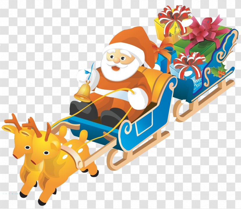 Santa Claus Reindeer Christmas Card Ded Moroz - Vehicle Transparent PNG