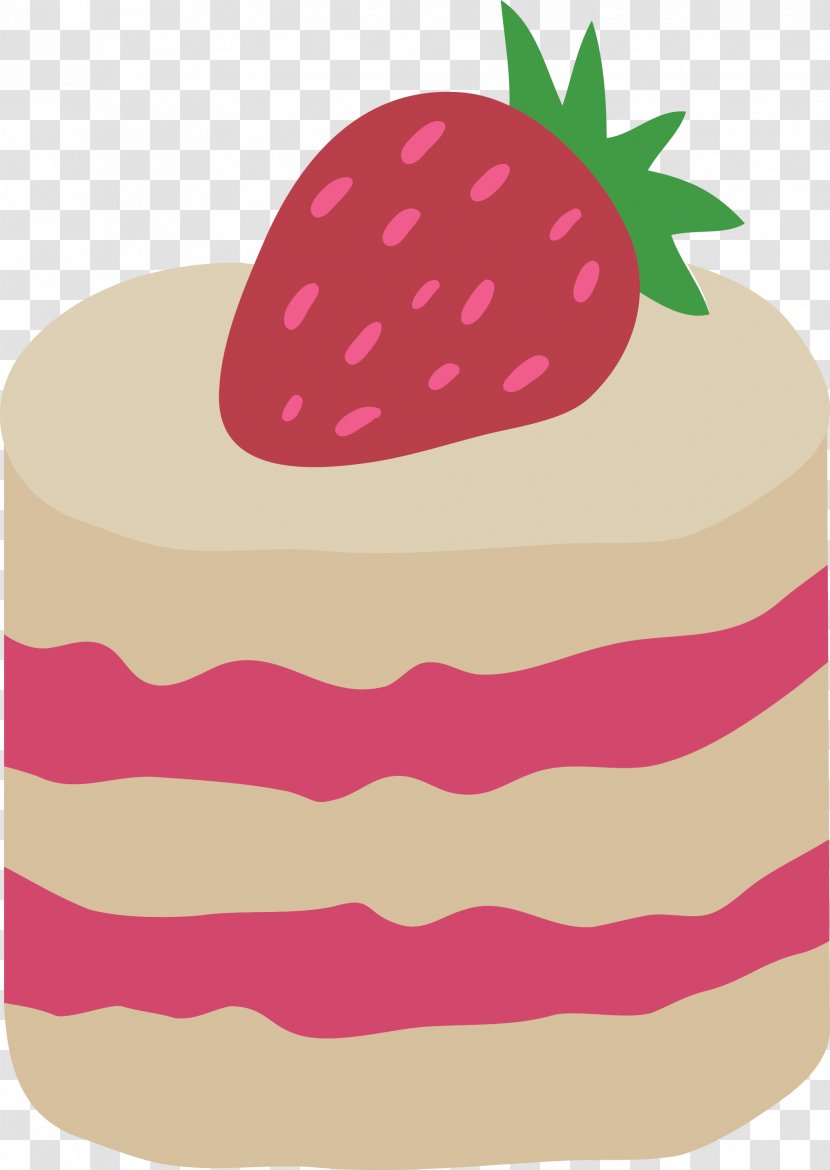 Strawberry Pie Cream Cake Pudding - Pink - Hand Painted Transparent PNG