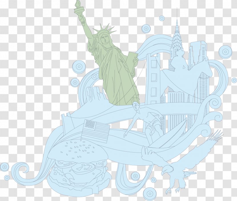 Cartoon Illustration - Fiction - Statue Of Liberty Transparent PNG