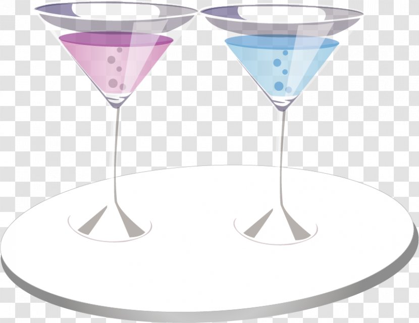 Martini Cocktail Garnish Wine Glass Champagne - Table - Vector Tray Transparent PNG