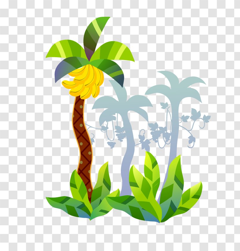 Banana Tree Cartoon - Flora Transparent PNG