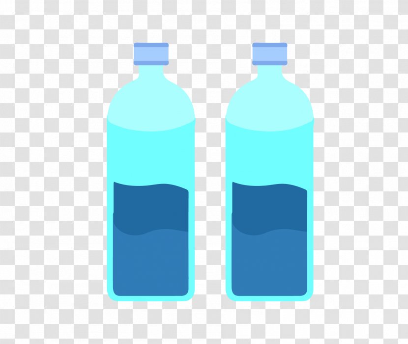 Mineral Water Bottle Drink - Plastic - Blue Material Transparent PNG