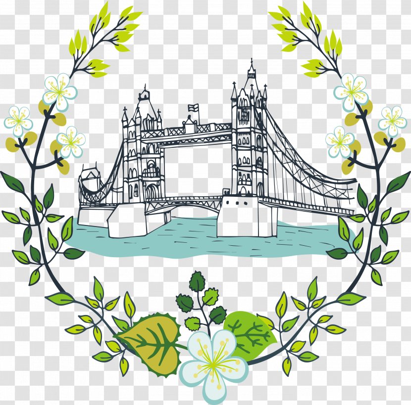 London Bridge Taxi Building - Flora - Decorative Transparent PNG