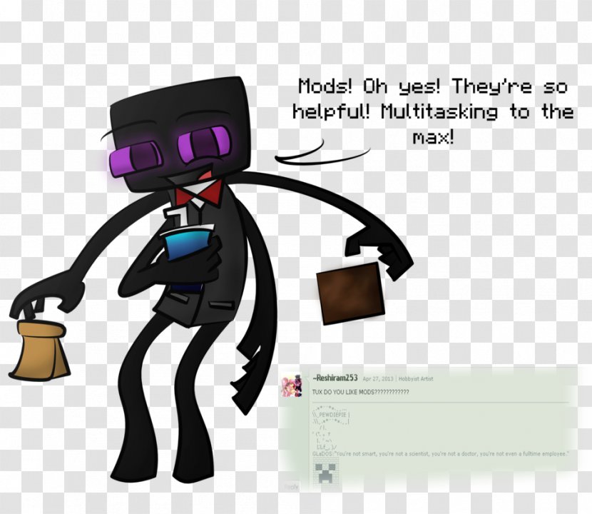Minecraft Mods Enderman Drawing - Fictional Character Transparent PNG
