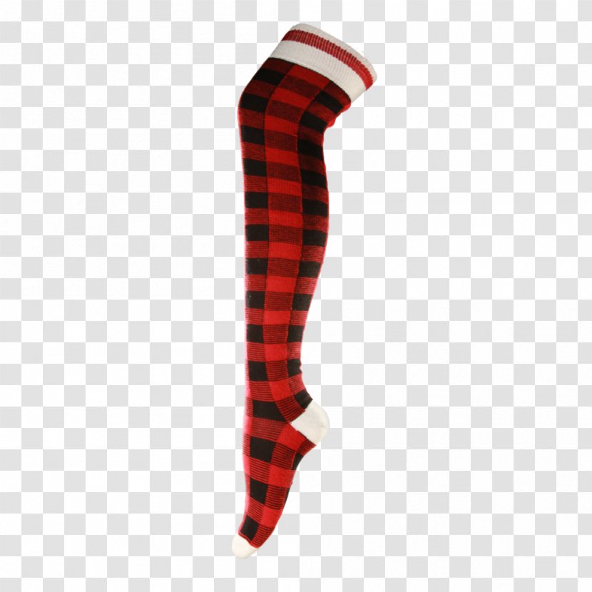 Tartan Thigh-high Boots Sock Knee Highs Wool - Flower - Red Plaid Transparent PNG