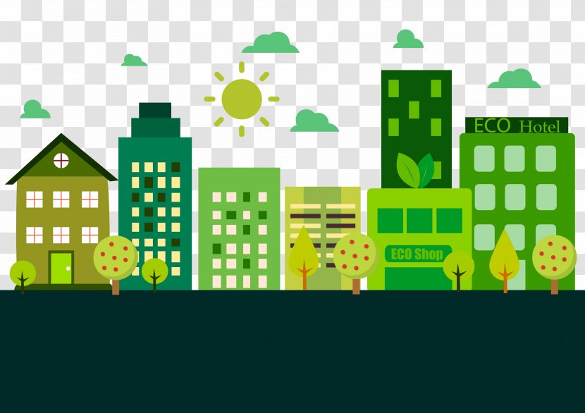 Environmentally Friendly Symbol Logo Ecology - Scalable Vector Graphics - Low Carbon City Silhouette Transparent PNG