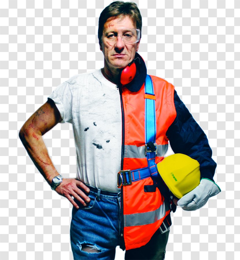 Laborer Construction Worker Outerwear Jacket - Tshirt - Electric Blue Transparent PNG