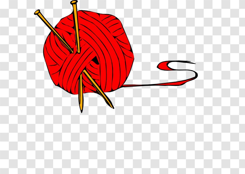 Knitting Needle Hand-Sewing Needles Clip Art - Red Transparent PNG