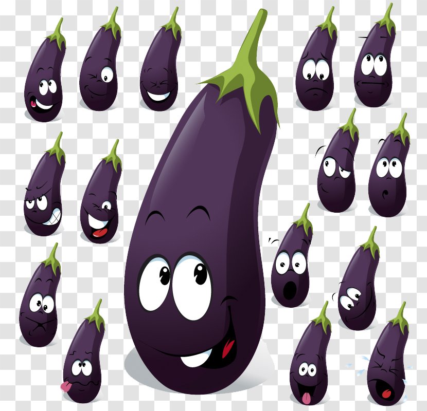 Cartoon Vegetable Eggplant Transparent PNG