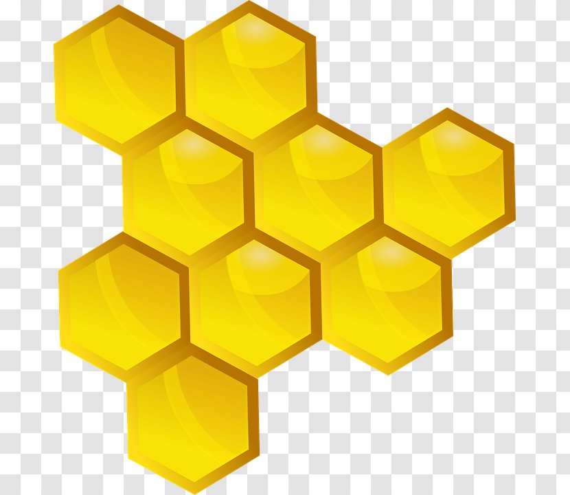 Hexagon Background - Queen Bee - Symmetry Yellow Transparent PNG