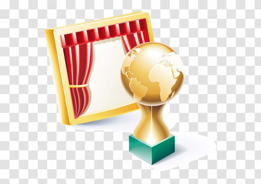 Podium - Yellow - Vector Curtain Drama Trophy Transparent PNG