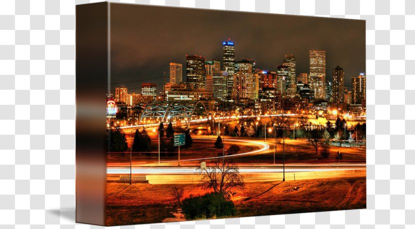 Denver Skyline Gallery Wrap Cityscape Art Transparent PNG