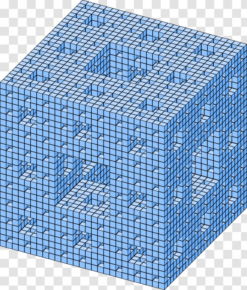 Menger Sponge Fractal Three-dimensional Space Shape Cube - Material Transparent PNG