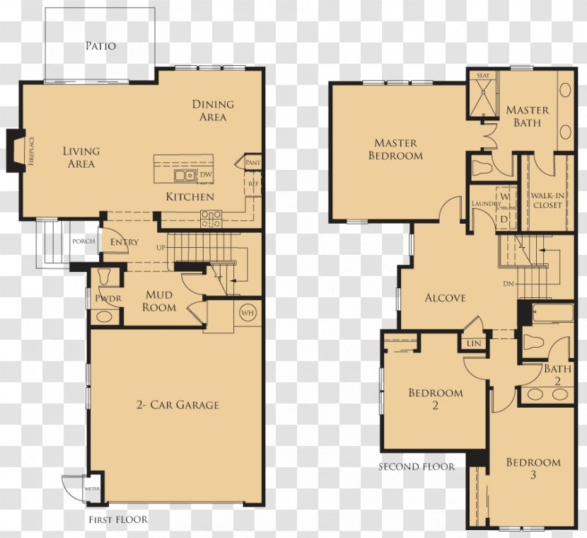 Duplex House Iron Oak At Alamo Creek Brookstone Lane Bedroom - Floor Plan - Real Estate Wooden Transparent PNG