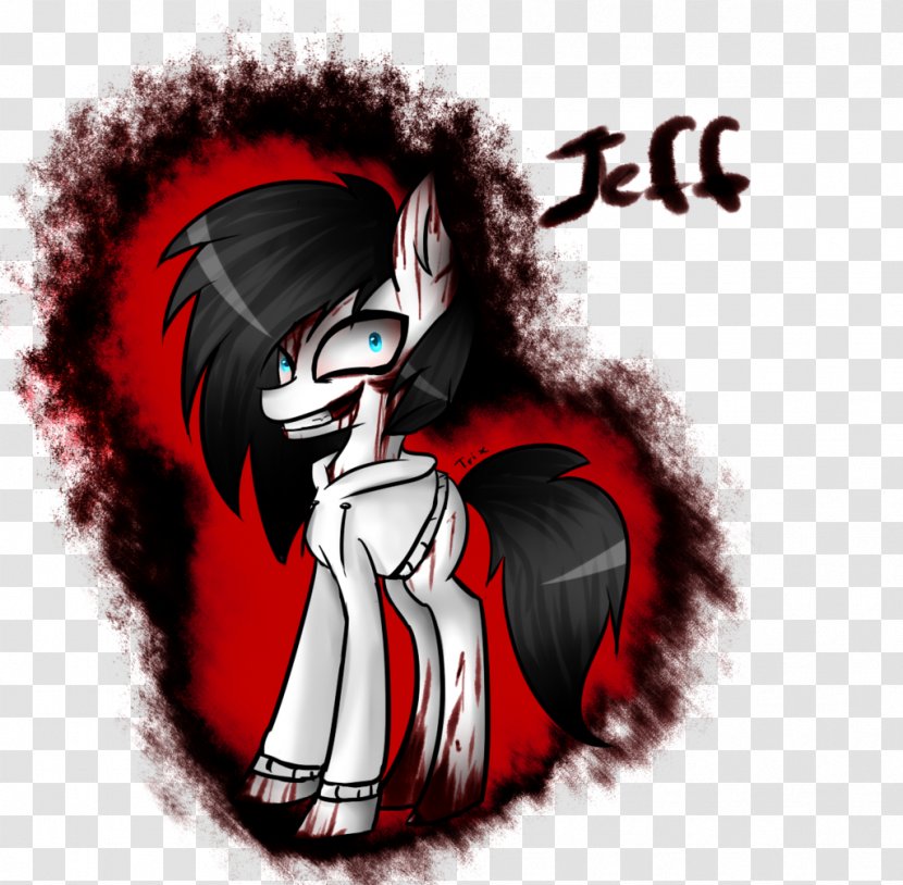 Jeff The Killer Pony Drawing Art - Mythical Creature Transparent PNG