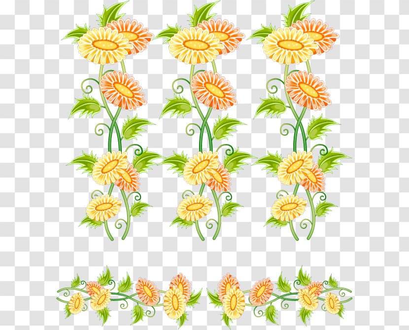 Flower Ornament Euclidean Vector Clip Art - Dahlia - Chrysanthemum Vine FIG. Transparent PNG