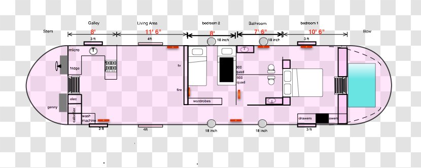 Engineering Floor Plan Line - Diagram - Boat Transparent PNG