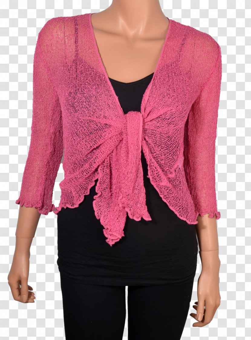 Cardigan Shrug T-shirt Top Blouse - Magenta Transparent PNG