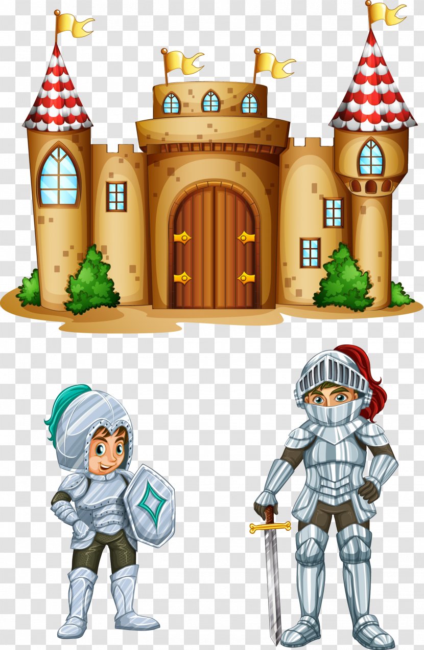 Castle Cartoon Illustration - Sand Art And Play - Vector Hand Painted Knight Transparent PNG