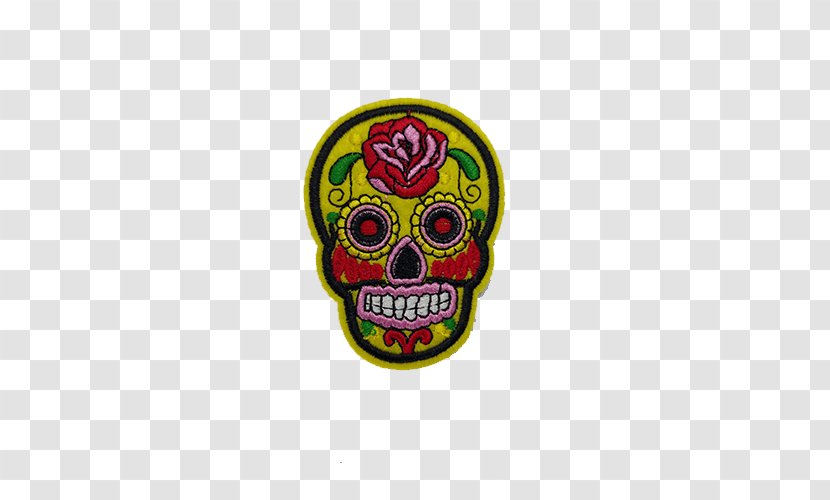 Embroidered Patch Iron-on Calavera Embroidery Day Of The Dead - Ghost - Candy Skull Transparent PNG
