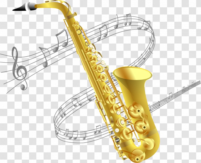 Baritone Saxophone Musical Instruments Brass Woodwind Instrument - Cartoon Transparent PNG