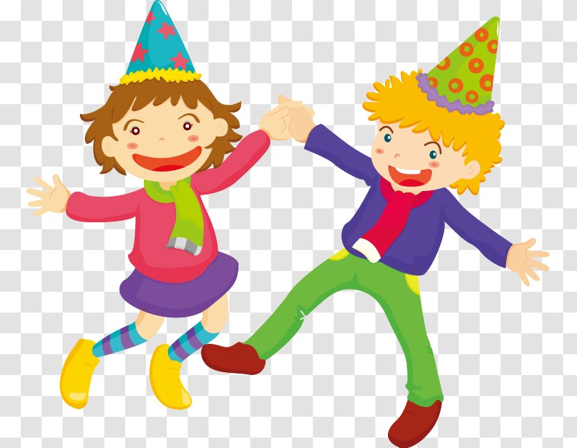 Child Stock Illustration Royalty-free - Party Hat - Hand-drawn Cartoon Dancing Pattern Transparent PNG