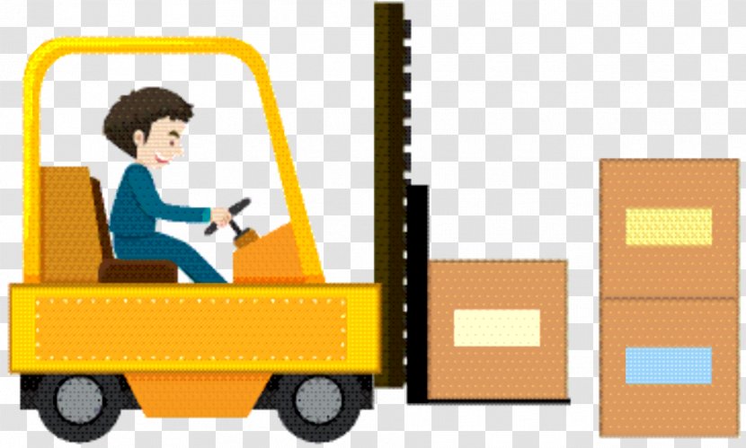 Warehouse Cartoon - Forklift Truck - Vehicle Moving Transparent PNG