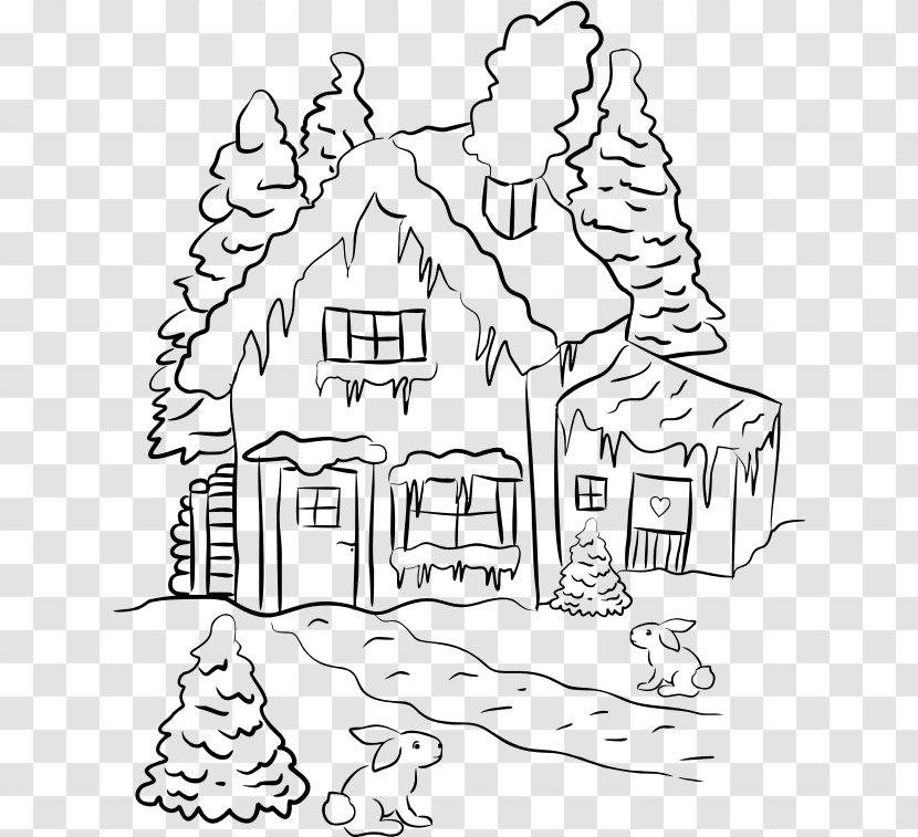 Black And White Drawing Line Art Clip - House Transparent PNG