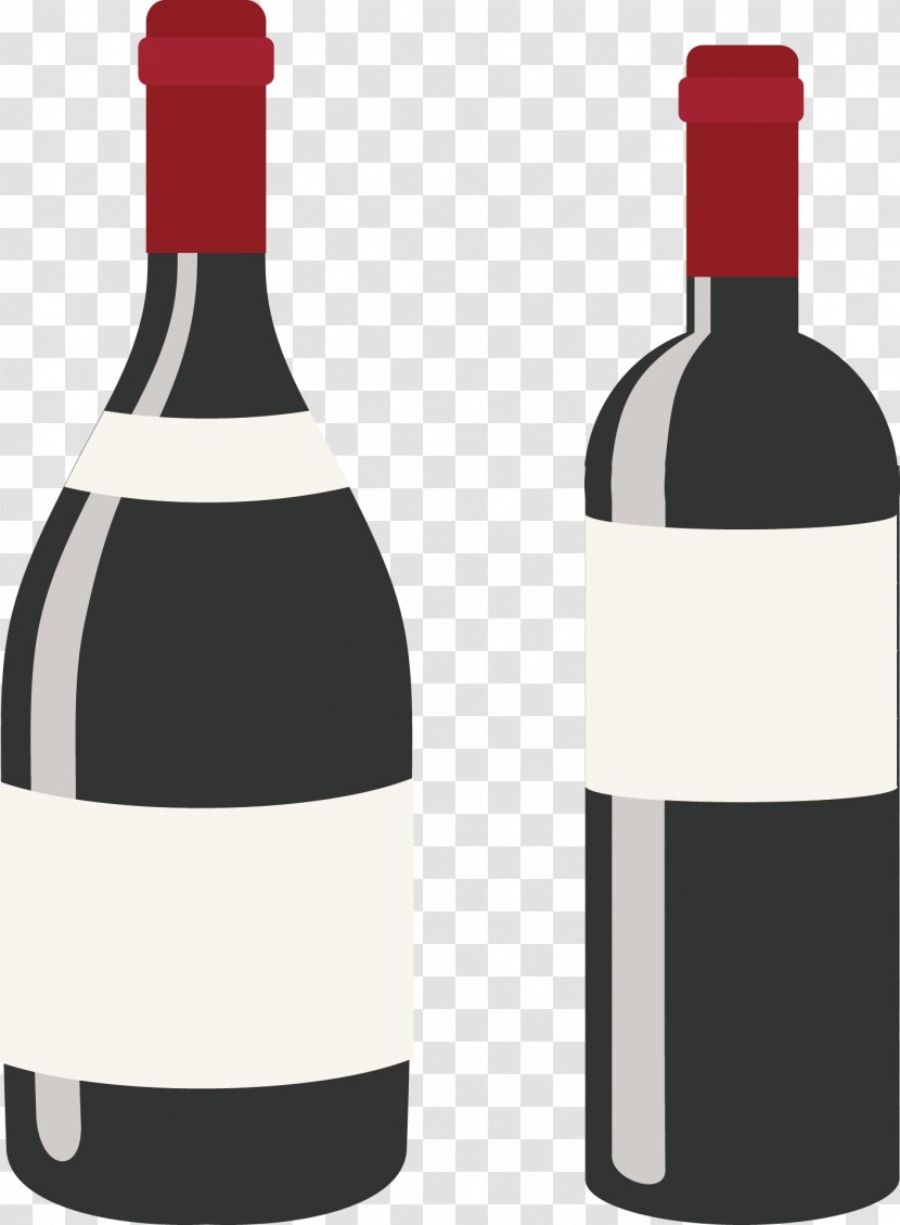 Red Wine Bottle Alcoholic Beverage - Glass - Elements Transparent PNG