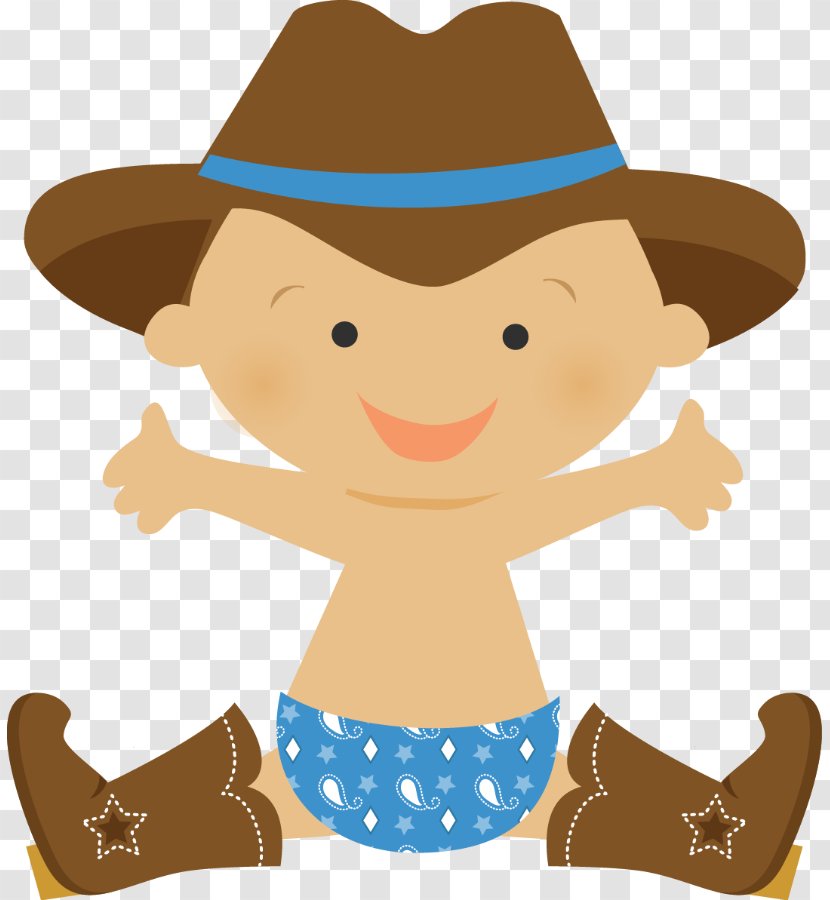 Cowboy Infant Western Clip Art - Fashion Accessory - Baby Shower Transparent PNG