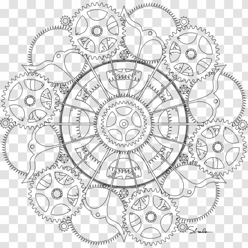 The Badass Feminist Coloring Book Feminism Mandala Steampunk - Black And White - Creative Compass Transparent PNG