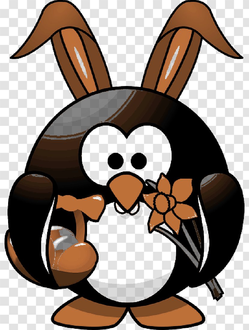 Easter Bunny Penguin Egg Hunt - Animated Cartoon - Daffodil Transparent PNG