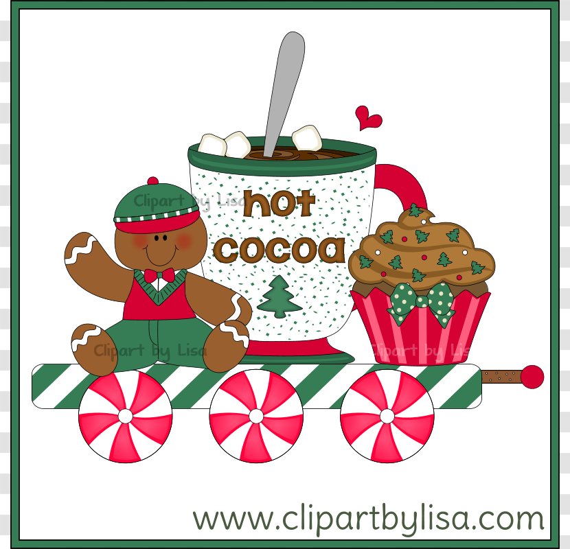 Train Gingerbread House Santa Claus Clip Art - Cliparts Transparent PNG