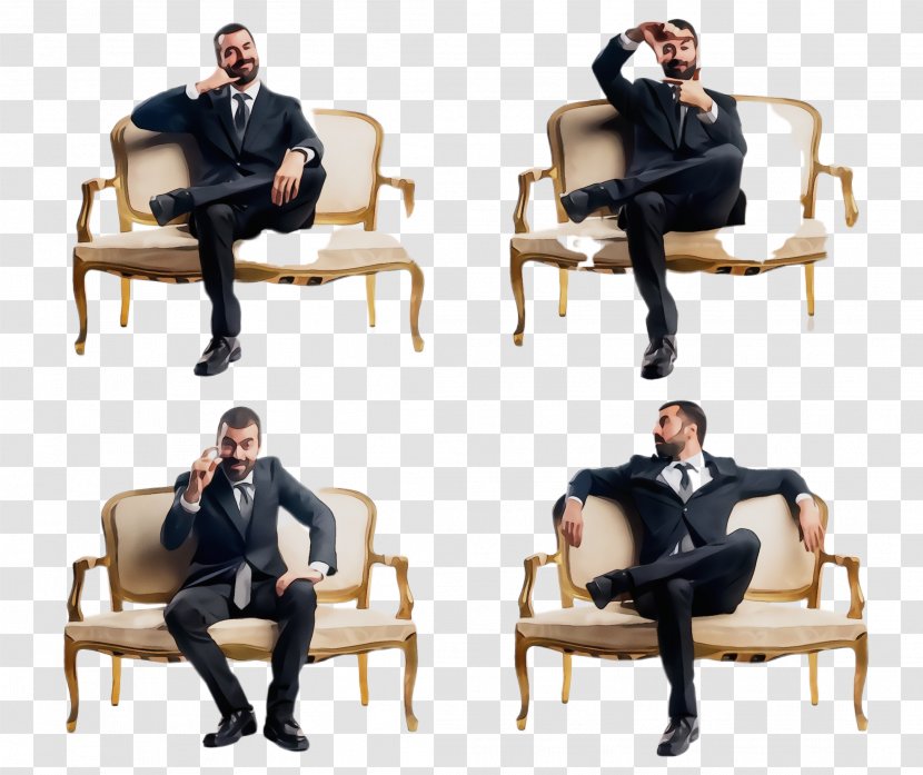 Sitting Furniture Chair Gentleman Comfort - Whitecollar Worker Leisure Transparent PNG