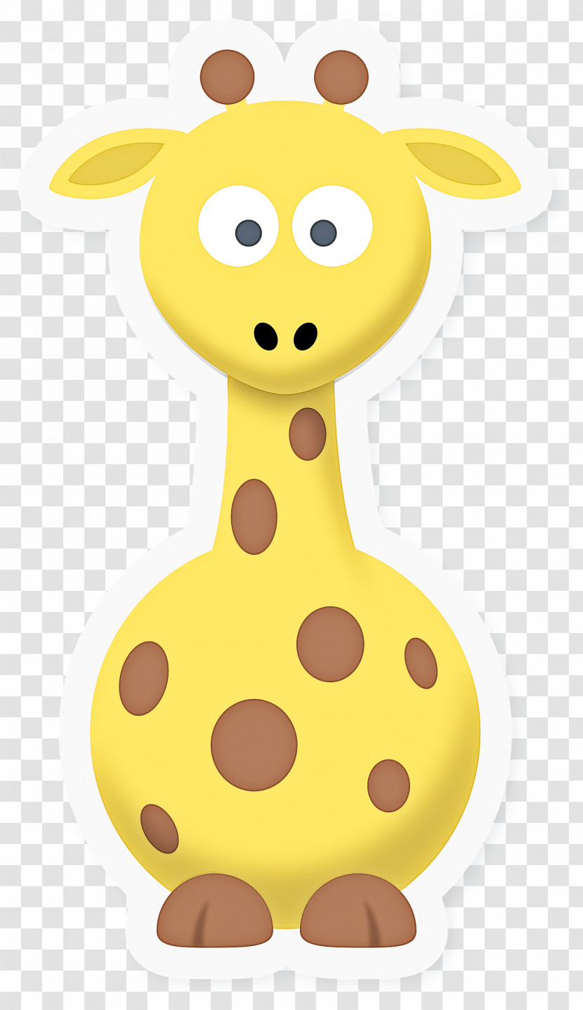 Giraffe Giraffidae Yellow Cartoon Smile Transparent PNG